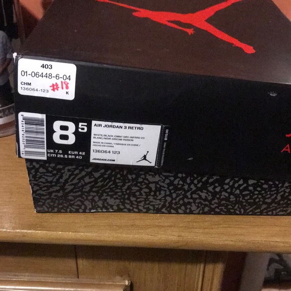 Jordan black /white CMNT GREY 23 - Picture 3 of 3